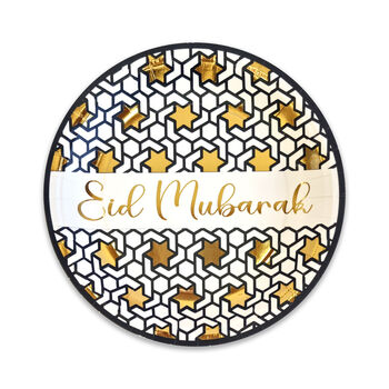 16pc Gold Star 'Eid Mubarak' Paper Plates And Cups Set, 4 of 6