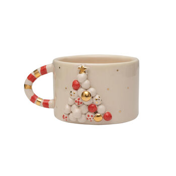 Handmade Pink Christmas Tree Mug With 24k Gold Handle, 3 of 3