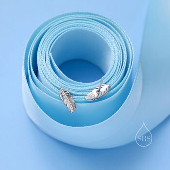 Dainty Feather Stud Earrings In Sterling Silver, 5 of 12