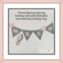 Bunting Grey And White Personalised Baby Room Decor, thumbnail 1 of 11
