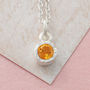 Citrine November Birthstone Sterling Silver Necklace, thumbnail 1 of 10