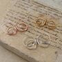Double Loop Gold Plated Silver Hoop Earrings, thumbnail 4 of 7