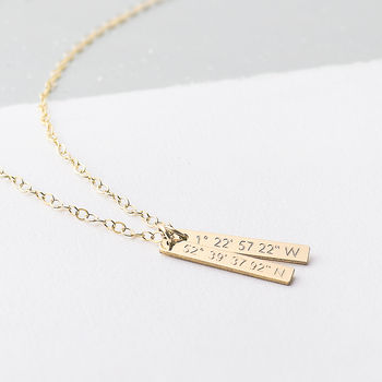Personalised Skinny Tag Coordinates Necklace, 2 of 4