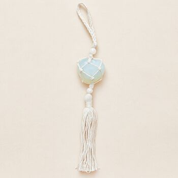 Opalite Heart Macrame Hanging Decoration, 3 of 4