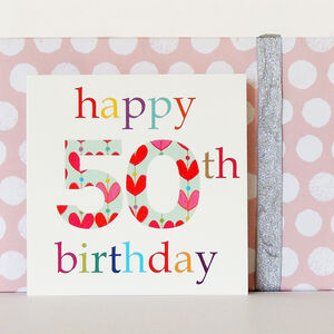 Glittery 50th Birthday Card By Kali Stileman Publishing