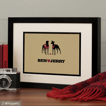 Personalised Whippet Print For One Or Two Dogs, 10 of 12
