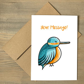 Cute Personalised Kingfisher Greeting Card, 2 of 2