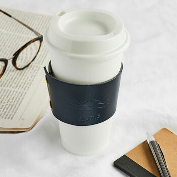 Personalised Leather Coffee Cup Sleeve, 4 of 6