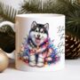 Personalised Husky In Christmas Lights, thumbnail 6 of 10