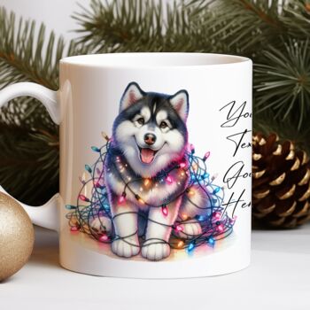Personalised Husky In Christmas Lights, 6 of 10