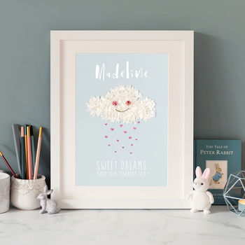 'Sweet Dreams' Rainy Cloud Print For New Baby And Child, 2 of 2