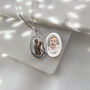 Sterling Silver Handwriting Oval Locket Necklace, thumbnail 3 of 9