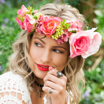 Rose And Foliage Flower Crown, 3 of 4