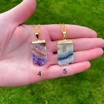 Amethyst Geode Necklace Gift For Her / 18' Gold Plated Chain, 2 of 5