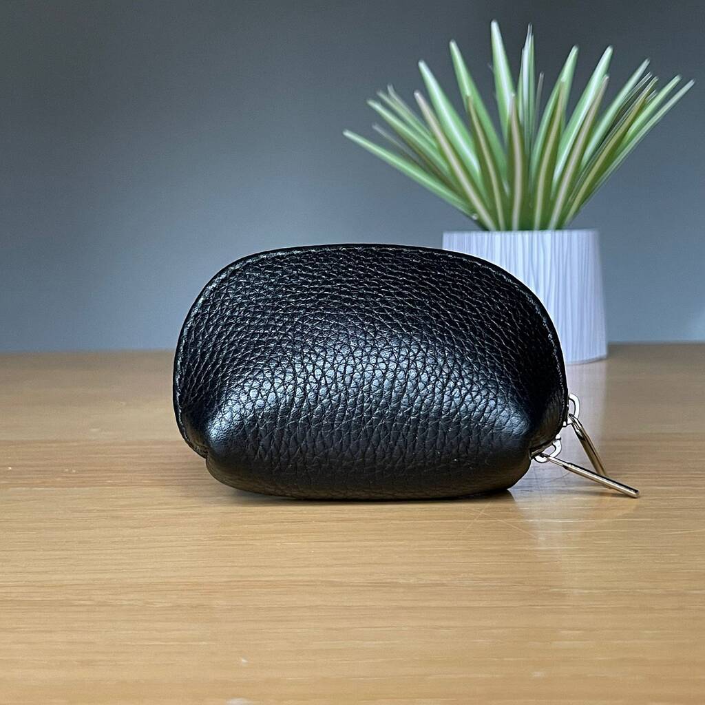 Leather Coin Purse In Black By Nest Gifts