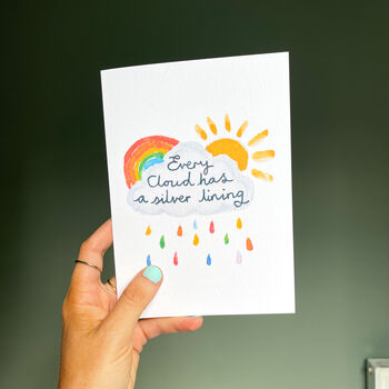 Silver Lining Rainbow Thinking Of You Card, 5 of 5
