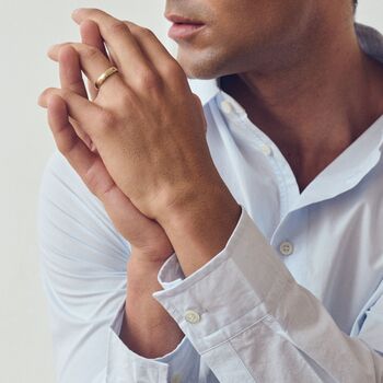 Classic 9ct Yellow Gold Court Wedding Band Ring 4mm, 2 of 5