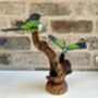 Handcrafted Emperor Dragonfly Wooden Sculpture Ornament, thumbnail 3 of 10