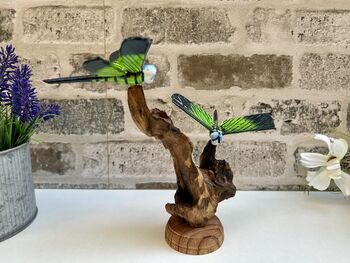 Handcrafted Emperor Dragonfly Wooden Sculpture Ornament, 3 of 10