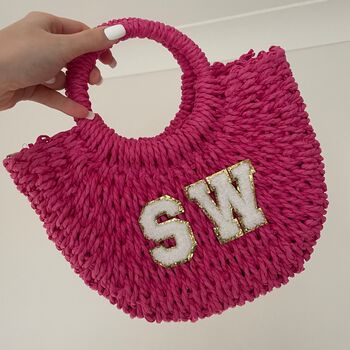 Personalised Wicker Basket Drawstring Bag, 2 of 5