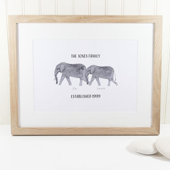 Personalised Elephant Family Print, 5 of 6