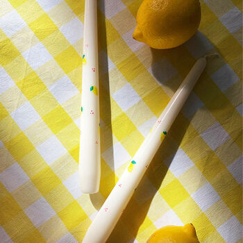 Hand Painted Luscious Lemon Candles, 4 of 7