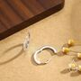 Sterling Silver Double Sided Cz Huggie Hoops, thumbnail 5 of 12