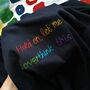 Personalised Men's Hand Embroidered Navy T Shirt, thumbnail 5 of 9