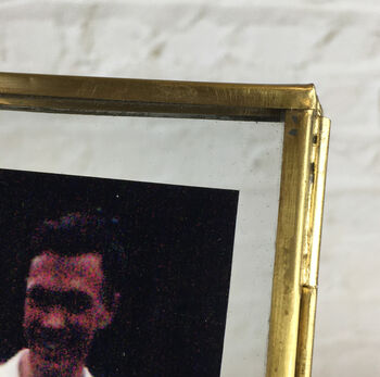 Brass Metal Antique Glass Picture Frame, 2 of 8