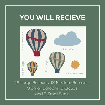 Cute Hot Air Balloon Wall Stickers, 3 of 6