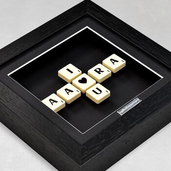 Personalised Initials I Love You Scrabble Gift Frame, 2 of 6
