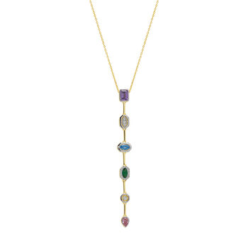 Kaleidoscope Y Lariat Sterling Silver Drop Necklace, 2 of 9