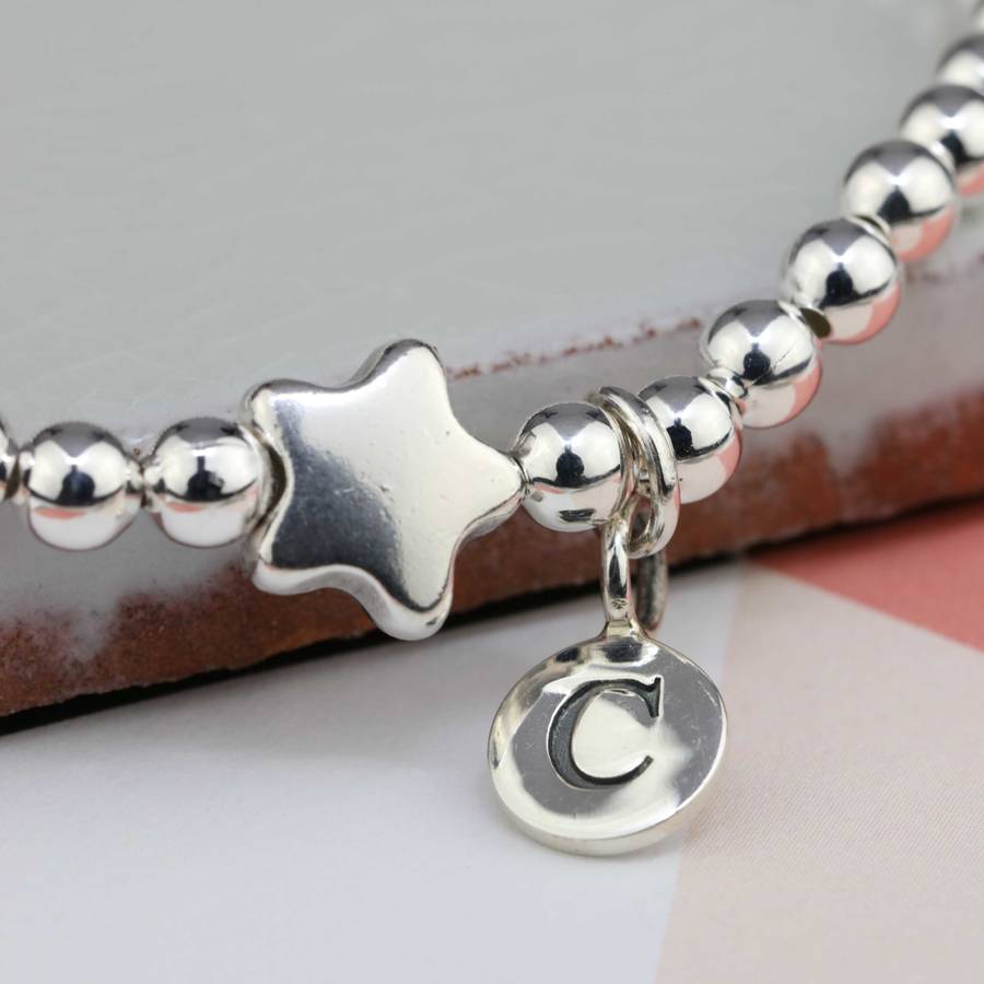 Personalised Jess Silver Star Bracelet By Nest