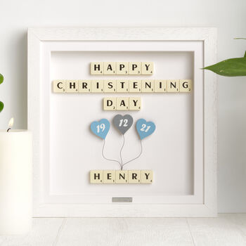 Baby Boy Happy Christening Day Personalised Gift Frame, 3 of 8