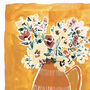 Mustard And Dusky Pink | Floral Vase Print, thumbnail 2 of 6