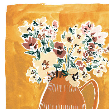Mustard And Dusky Pink | Floral Vase Print, 2 of 6