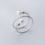 Sterling Silver Pearl Spiral Ring, thumbnail 3 of 4