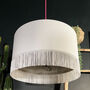 White Leopard Walk Silhouette Lampshades With Fringing, thumbnail 1 of 12