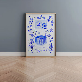 Scenes Of Cyprus Blue Tile Inspired Travel Print, 2 of 12