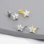 Cz Flower Stud Earrings In Sterling Silver, thumbnail 2 of 12