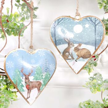 Stag Heart Shaped Christmas Tree Decoration, 3 of 3