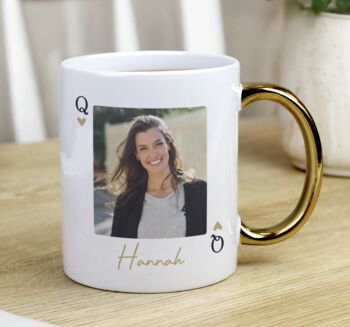 Personalised King And Queen Photo Gold Handle Mugs, 2 of 4