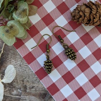 Cosy Pine Cone Earrings, 3 of 7