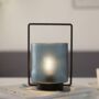 Blue Hanging Battery Powered Glass Lamp, thumbnail 4 of 6