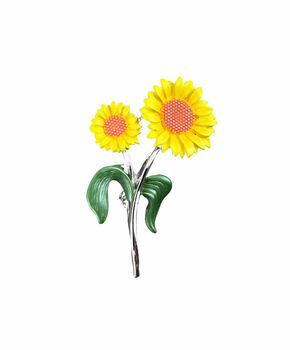 Sunflower Classic Yellow Flower Brooch, 5 of 5