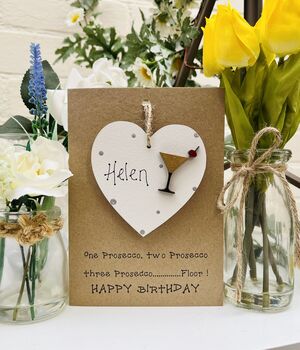 Personalised Friend Birthday Card Wooden Prosecco Gift, 2 of 4