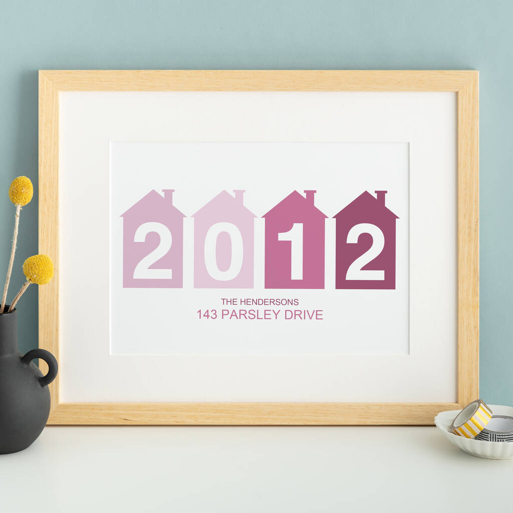 Little Houses And Year Personalised Print, 1 of 6