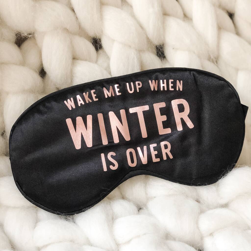 Wake Me Up When Winter Is Over Christmas Eye Mask, 1 of 4