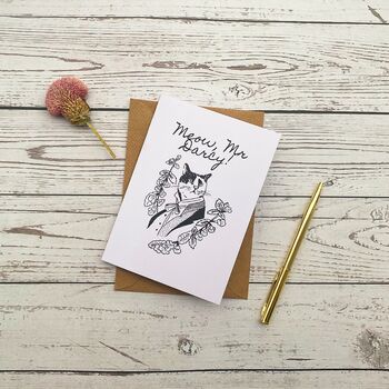 Oh, Mr Darcy! Jane Austen Literary Cat Greetings Card, 2 of 3