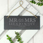 Personalised Mr And Mrs Hanging Slate Plaque Wedding Sign, thumbnail 2 of 2
